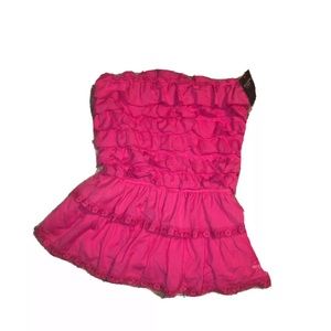 Abercrombie : pink strapless ruffle summer tanktop